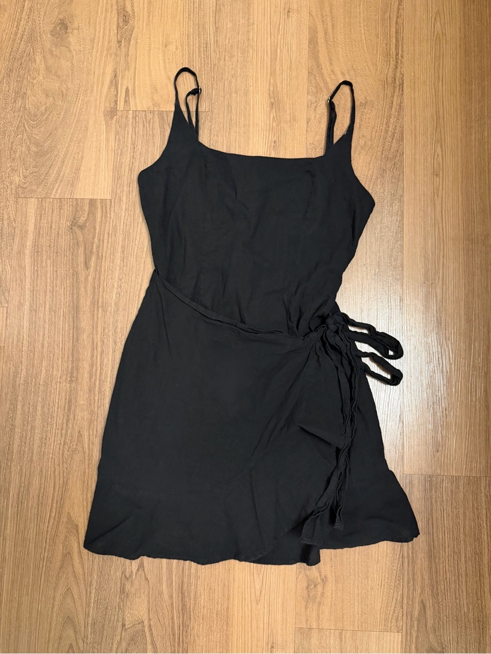 Princess Polly Black Mini Wrap Dress